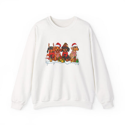 Unisex Heavy Blend™ mw2011 | Dachshund Christmas Sweatshirt – Cute Sausage Dog Holiday Crewneck | Funny Unisex Winter Gift