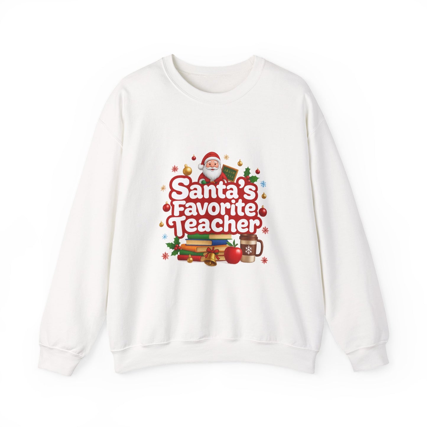 Unisex Heavy Blend™ mw2088 | Santa’s Favorite Teacher Christmas Sweatshirt – Cute Holiday Gift for Teachers, Festive Pullover