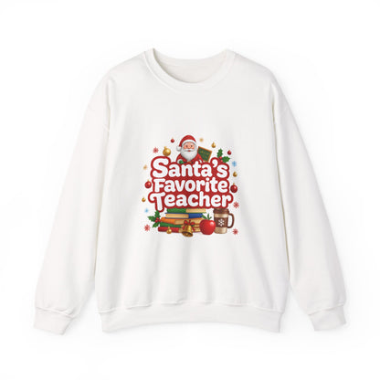 Unisex Heavy Blend™ mw2088 | Santa’s Favorite Teacher Christmas Sweatshirt – Cute Holiday Gift for Teachers, Festive Pullover