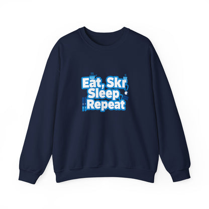 Unisex Heavy Blend™ mw2115 | Eat Ski Sleep Repeat Sweatshirt – Funny Skiing Winter Crewneck, Cozy Snow Sports Gift for Ski Lovers