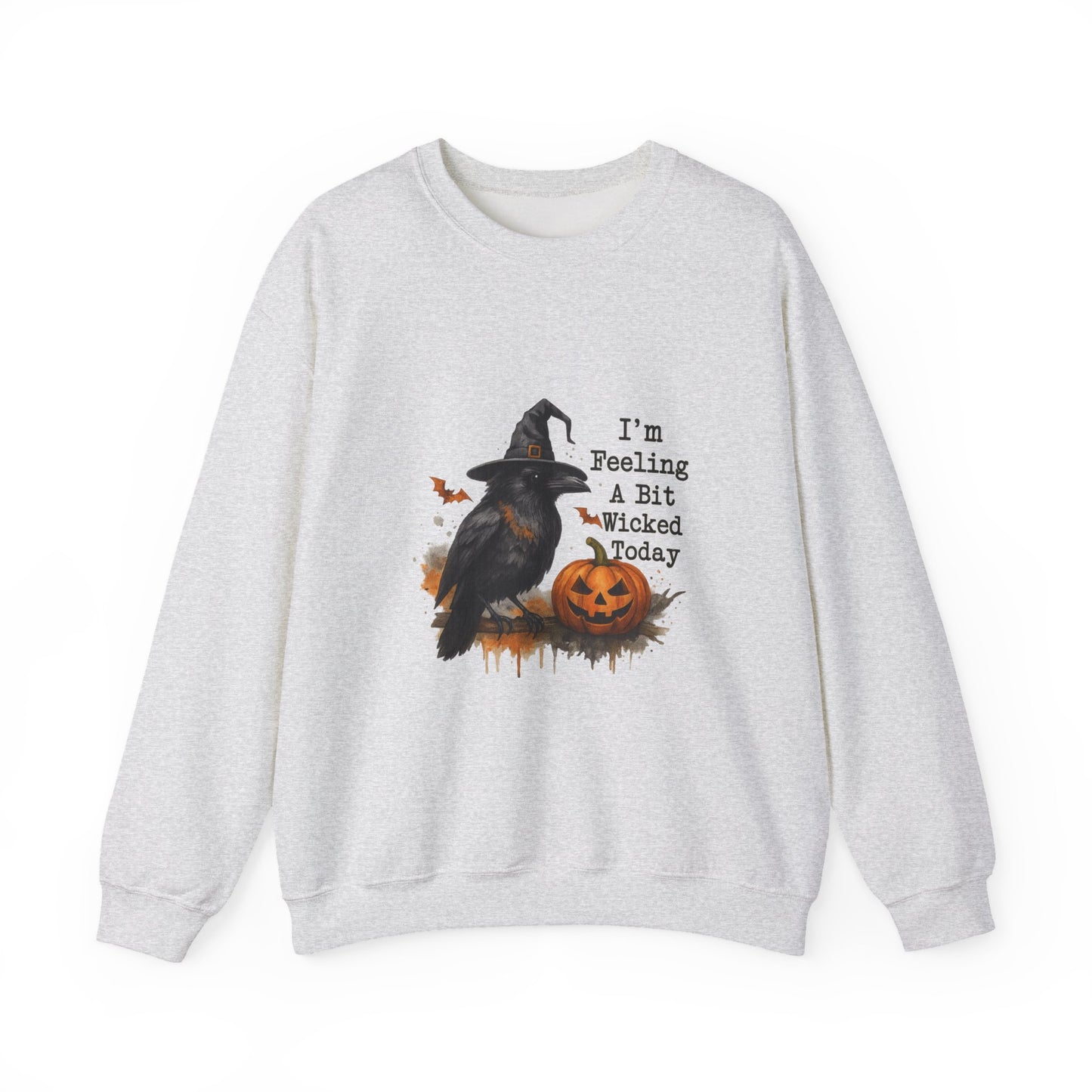 Unisex Heavy Blend™ Halloween Raven Sweatshirt – I’m Feeling Wicked Pumpkin Witch Design | mw1005