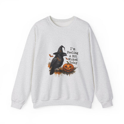 Unisex Heavy Blend™ Halloween Raven Sweatshirt – I’m Feeling Wicked Pumpkin Witch Design | mw1005