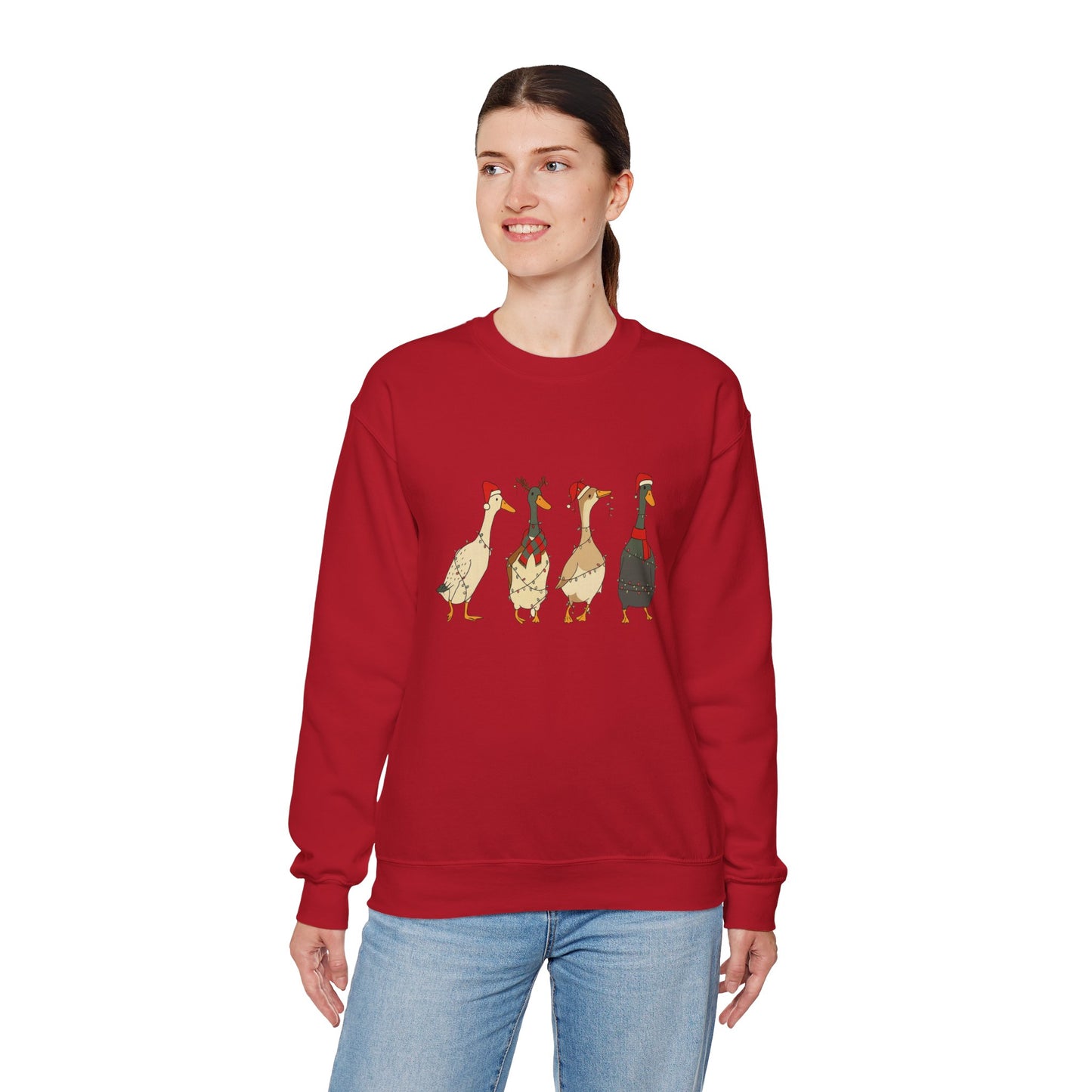 Unisex Heavy Blend™ mw2026 | Funny Christmas Goose Sweatshirt – Holiday Farm Animal Crewneck | Cute Unisex Winter Gift