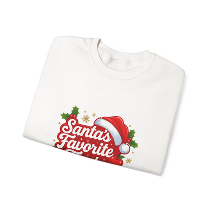 Unisex Heavy Blend™ mw2089 | Santa’s Favorite Teacher Sweatshirt – Cute Christmas Gift for Teachers, Holiday Pullover