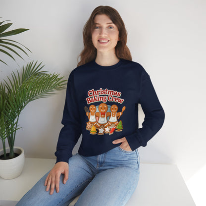 Unisex Heavy Blend™ mw2093 | Christmas Baking Crew Sweatshirt – Cute Gingerbread Cookie Holiday Pullover, Family Christmas Baking Shirt
