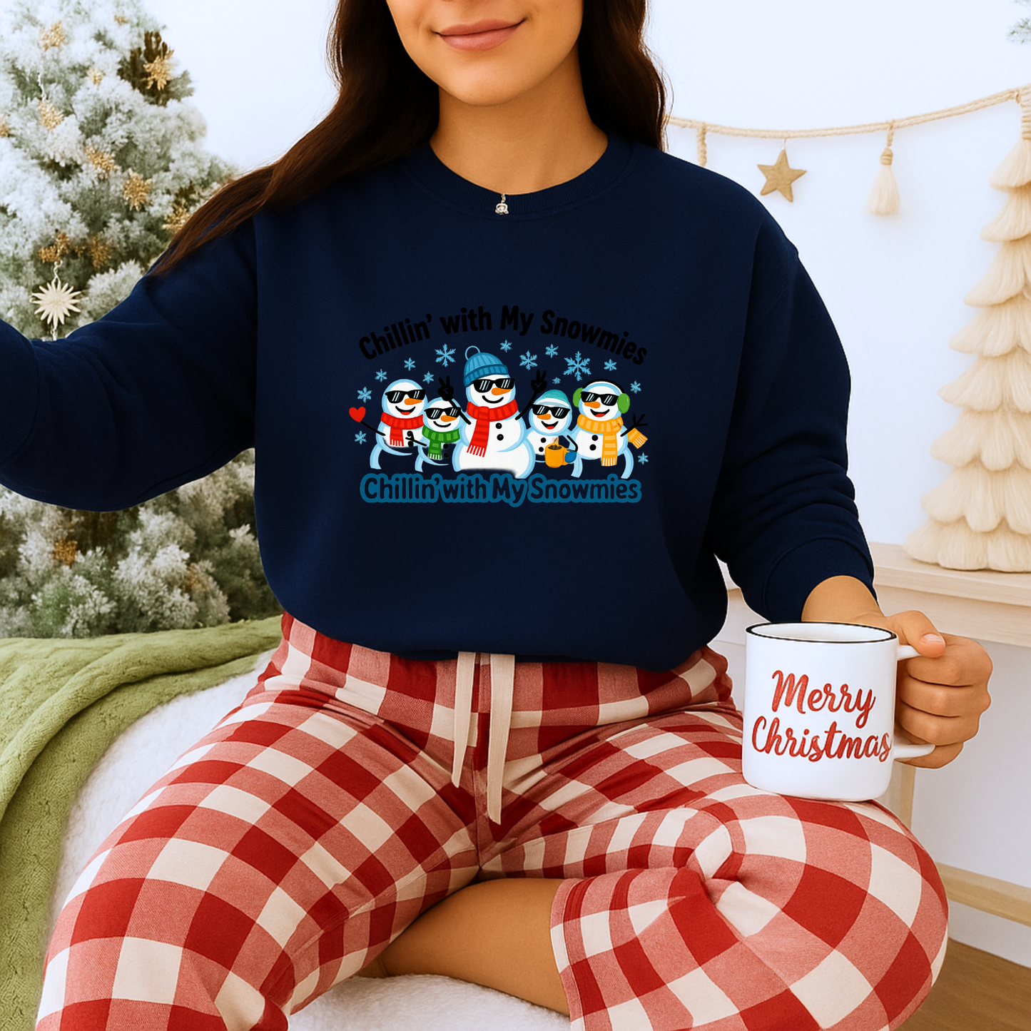 Unisex Heavy Blend™ mw2108 | Chillin’ With My Snowmies Christmas Sweatshirt – Funny Snowman Holiday Crewneck, Cute Winter Xmas Gift