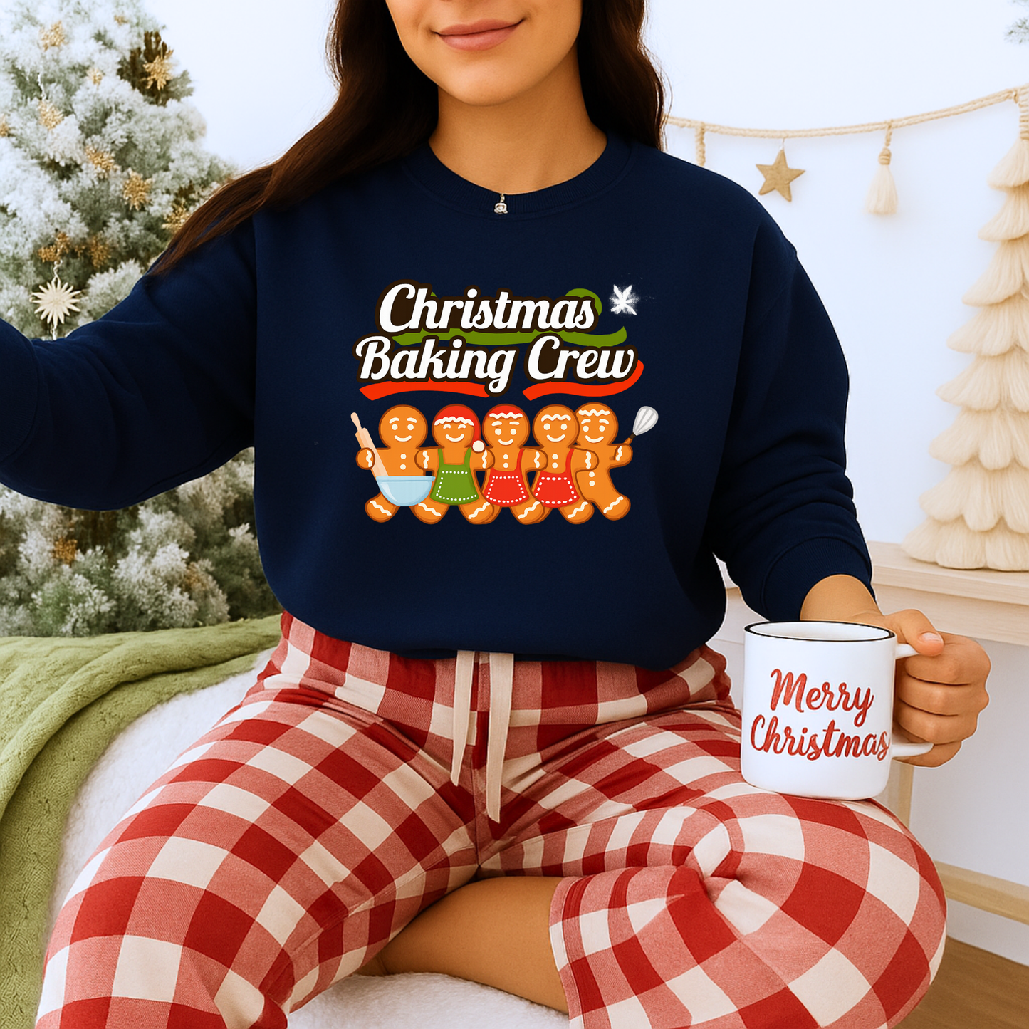 Unisex Heavy Blend™ mw2092 | Christmas Baking Crew Sweatshirt – Gingerbread Cookie Lovers Holiday Pullover, Fun Family Matching Christmas Outfit