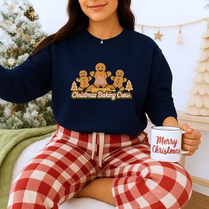 Unisex Heavy Blend™ mw2090 | Christmas Baking Crew Sweatshirt – Cute Gingerbread Family Holiday Pullover, Matching Christmas Outfit