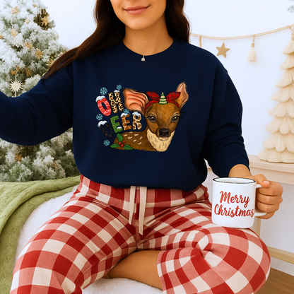 Unisex Heavy Blend™ mw2017 | Oh Deer Christmas Sweatshirt – Funny Reindeer Holiday Crewneck | Cute Unisex Winter Gift