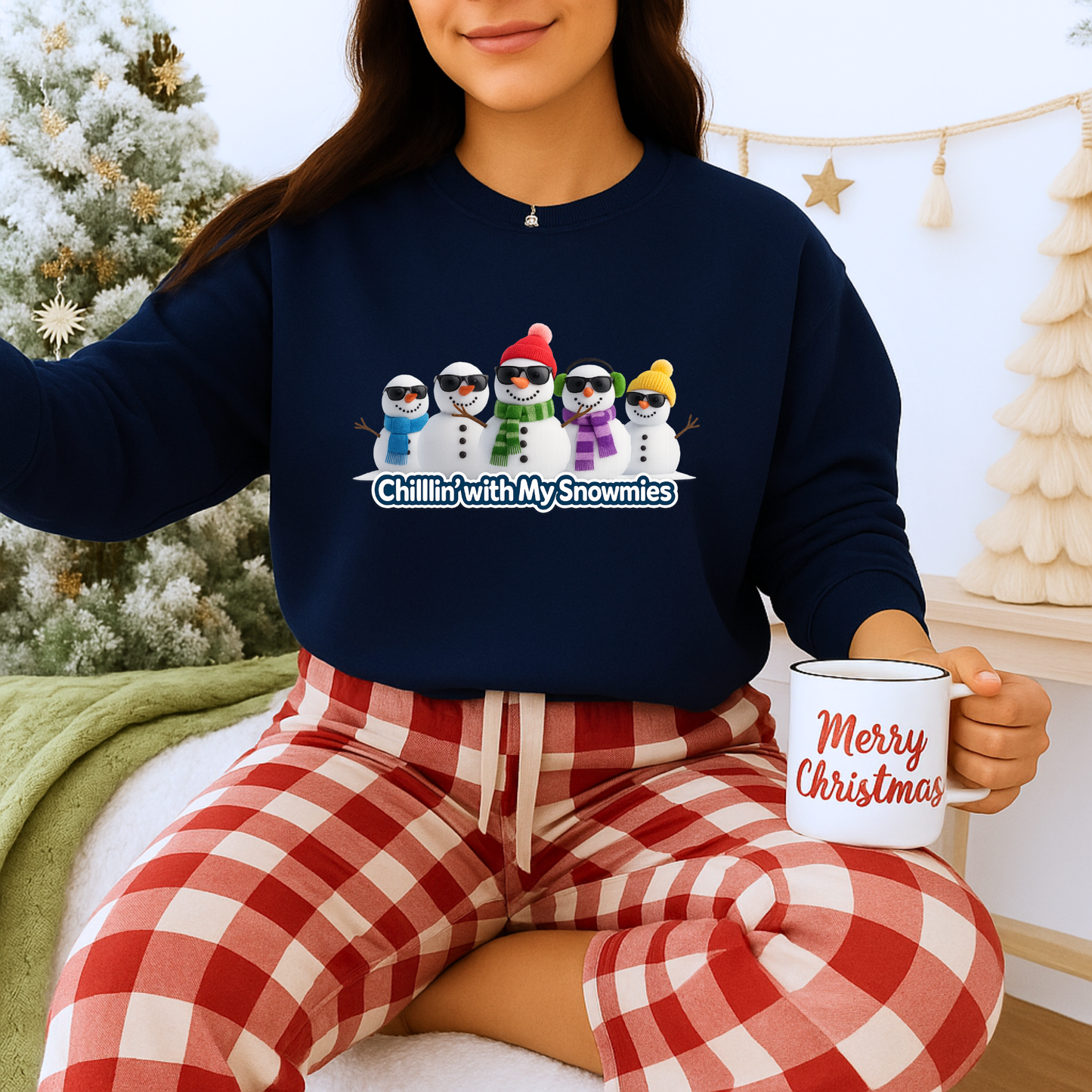 Unisex Heavy Blend™ mw2109 | Chillin’ With My Snowmies Christmas Sweatshirt – Funny Snowman Holiday Crewneck, Cute Winter Xmas Gift