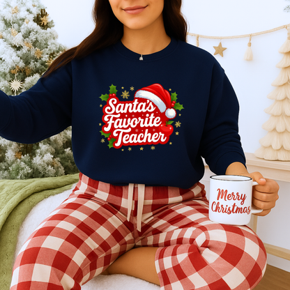 Unisex Heavy Blend™ mw2089 | Santa’s Favorite Teacher Sweatshirt – Cute Christmas Gift for Teachers, Holiday Pullover