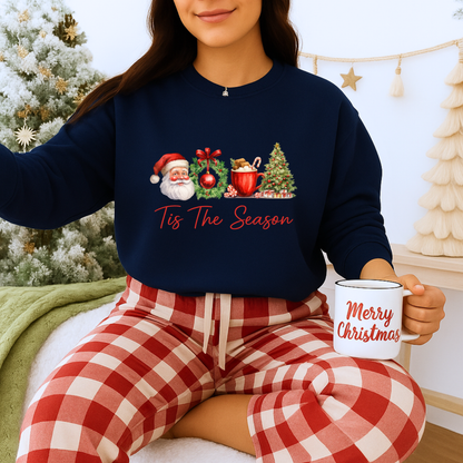 Unisex Heavy Blend™ mw2007 | Tis The Season Christmas Sweatshirt – Festive Santa & Holiday Crewneck | Cozy Unisex Winter Gift