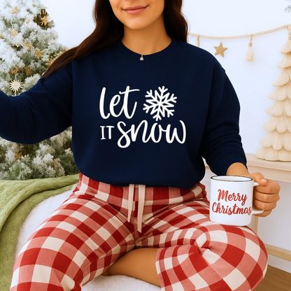 Unisex Heavy Blend™ mw2012 | Let It Snow Christmas Sweatshirt – Festive Snowflake Holiday Crewneck | Cozy Unisex Winter Gift