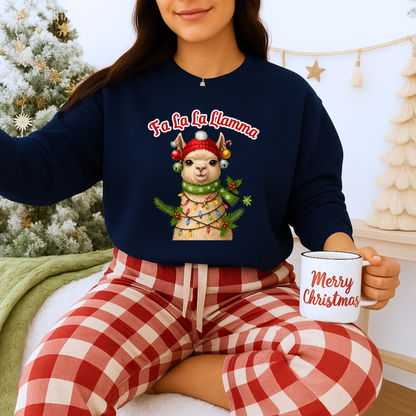 Unisex Heavy Blend™ mw2125 | Fa La La Llama Christmas Sweatshirt – Funny Holiday Llama Crewneck, Cute Festive Xmas Gift
