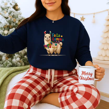 Unisex Heavy Blend™ mw2124 | Fa La La Llama Christmas Sweatshirt – Funny Holiday Llama Crewneck, Cute Festive Xmas Gift