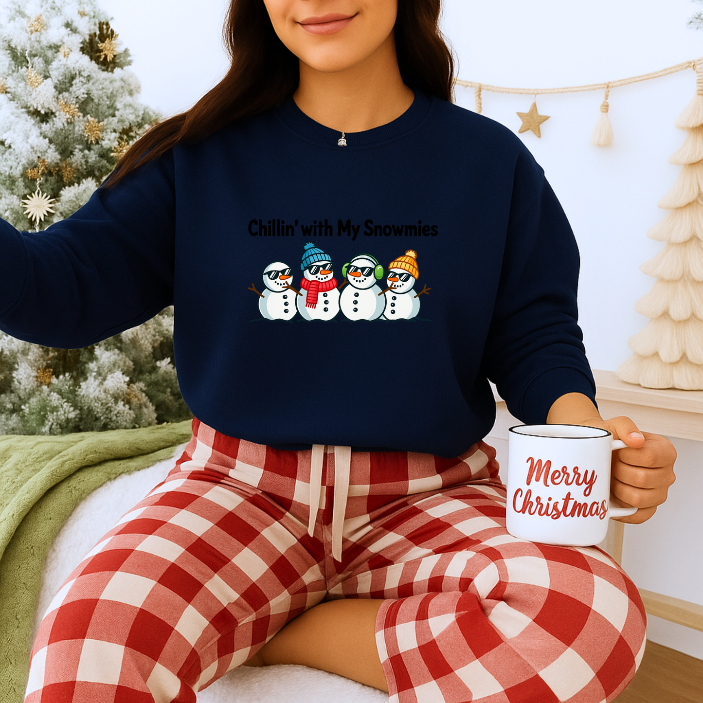 Unisex Heavy Blend™ mw2111 | Chillin’ With My Snowmies Christmas Sweatshirt – Funny Snowman Holiday Crewneck, Cute Winter Xmas Gift