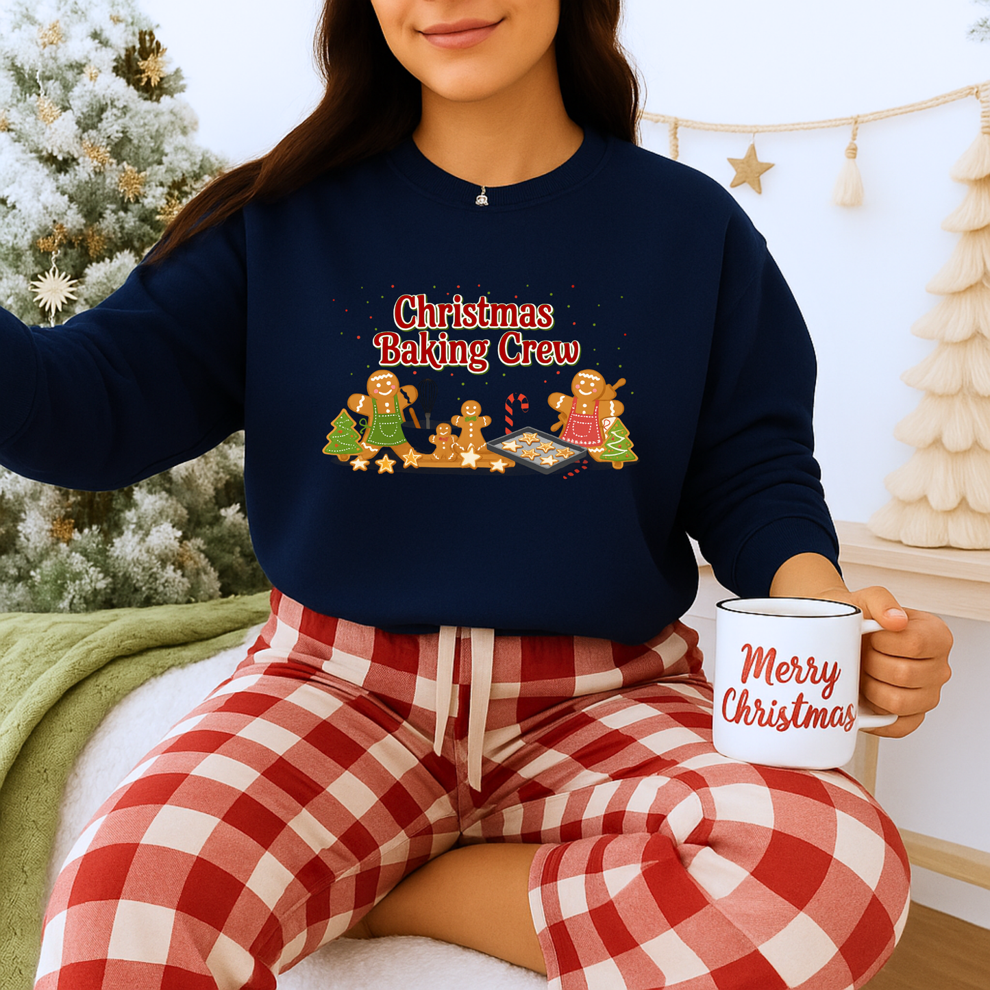 Unisex Heavy Blend™ mw2091 | Christmas Baking Crew Sweatshirt – Cute Gingerbread Cookie Lovers Holiday Pullover, Matching Family Christmas Outfit