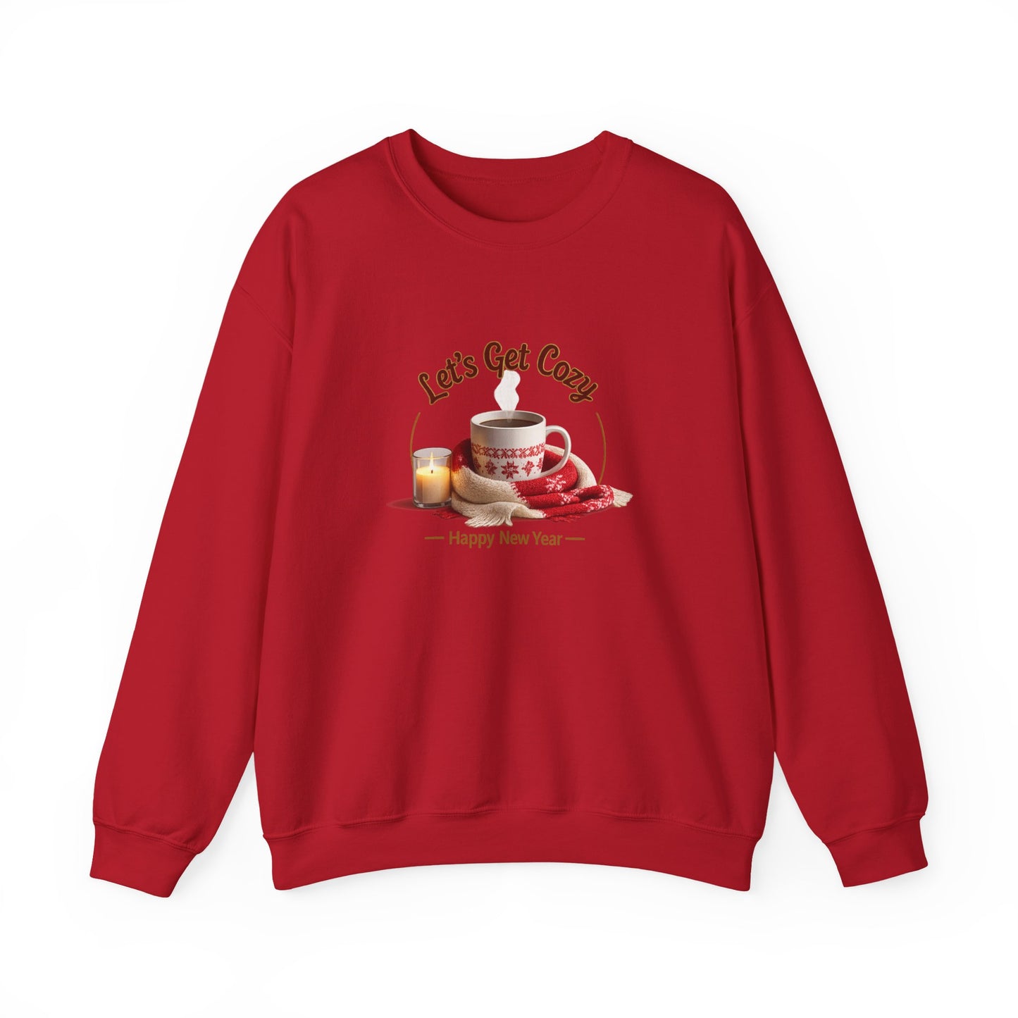 Unisex Heavy Blend™ mw2112 | Let’s Get Cozy New Year Sweatshirt – Warm Winter Holiday Crewneck, Cute Cozy Xmas Gift