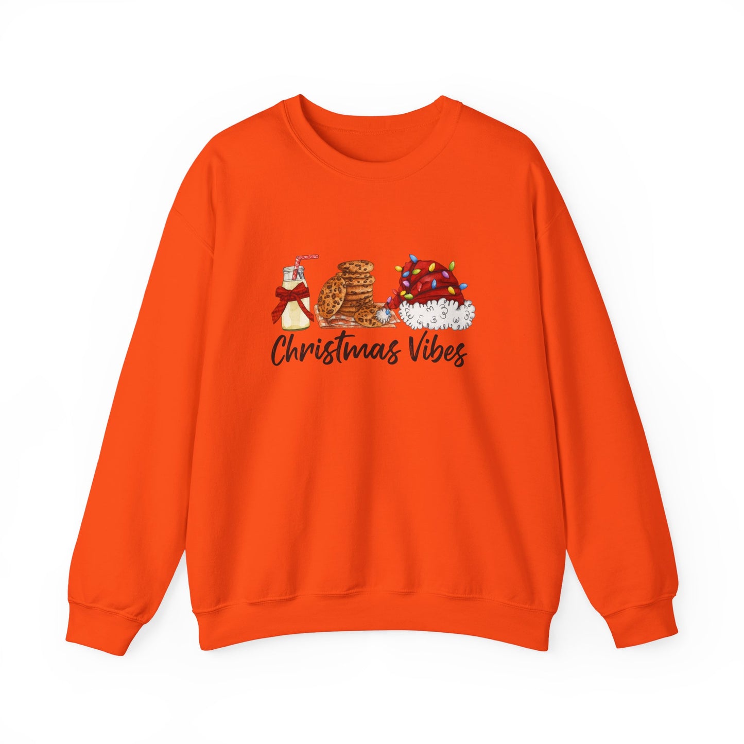 Unisex Heavy Blend™ mw2029 | Christmas Vibes Sweatshirt – Festive Milk & Cookies Holiday Crewneck | Cozy Unisex Winter Gift