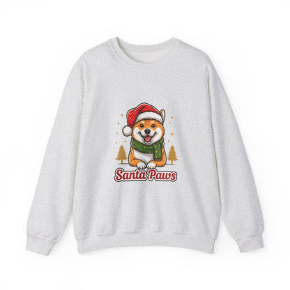 Unisex Heavy Blend™ mw2097 | Santa Paws Shiba Inu Christmas Sweatshirt – Cute Dog Holiday Crewneck, Festive Xmas Gift for Pet Lovers