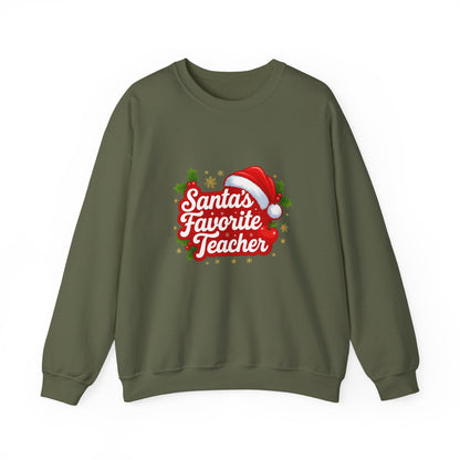 Unisex Heavy Blend™ mw2089 | Santa’s Favorite Teacher Sweatshirt – Cute Christmas Gift for Teachers, Holiday Pullover