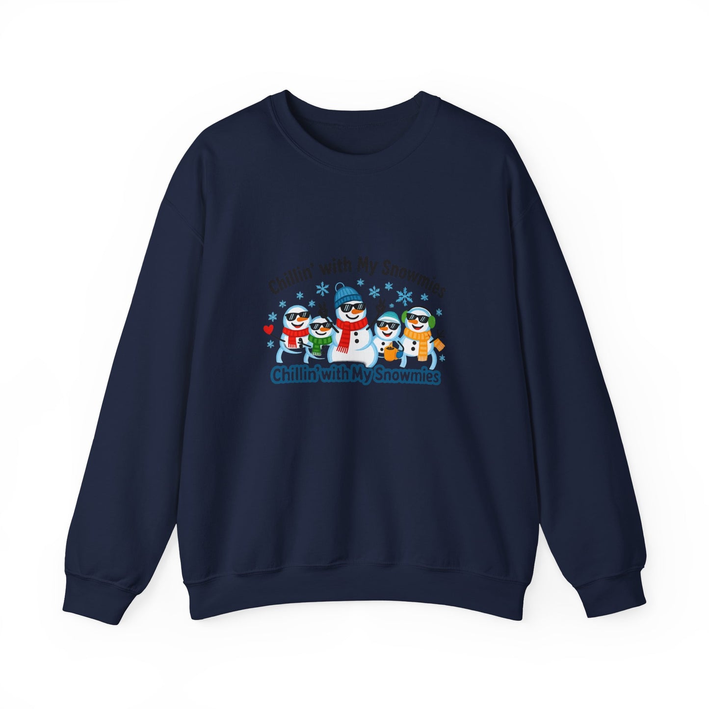 Unisex Heavy Blend™ mw2108 | Chillin’ With My Snowmies Christmas Sweatshirt – Funny Snowman Holiday Crewneck, Cute Winter Xmas Gift