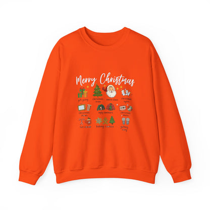 Unisex Heavy Blend™ mw2040 | Merry Christmas Icons Sweatshirt – Red Holiday Crewneck, Xmas Gift & Winter Party Outfit