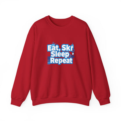 Unisex Heavy Blend™ mw2115 | Eat Ski Sleep Repeat Sweatshirt – Funny Skiing Winter Crewneck, Cozy Snow Sports Gift for Ski Lovers