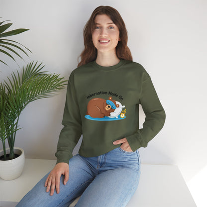 Unisex Heavy Blend™ mw2082 | Hibernation Mode On Bear Sweatshirt – Cozy Winter Sleepy Animal Pullover, Cute Lazy Day Sweater Gift