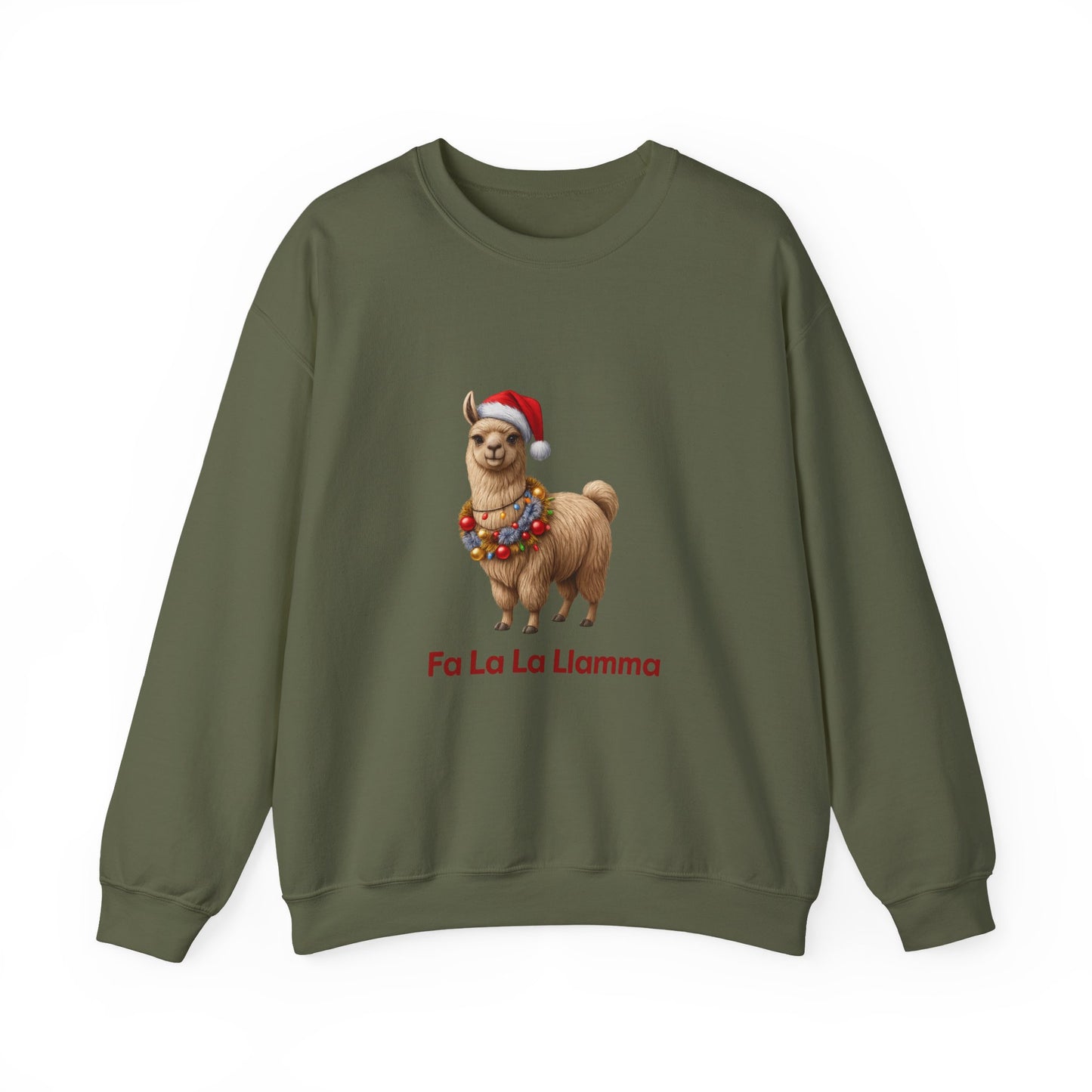 Unisex Heavy Blend™ mw2126 | Fa La La Llama Christmas Sweatshirt – Funny Holiday Llama Crewneck, Cute Festive Xmas Gift