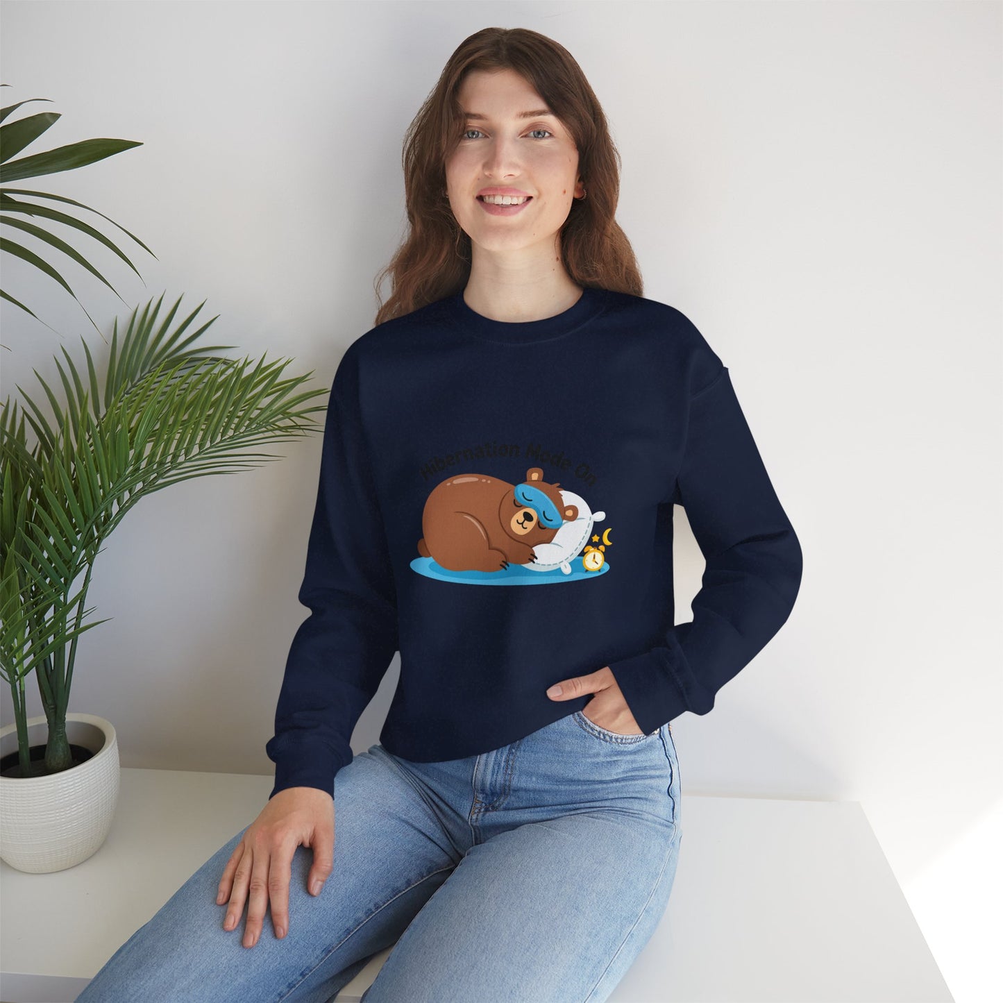 Unisex Heavy Blend™ mw2082 | Hibernation Mode On Bear Sweatshirt – Cozy Winter Sleepy Animal Pullover, Cute Lazy Day Sweater Gift