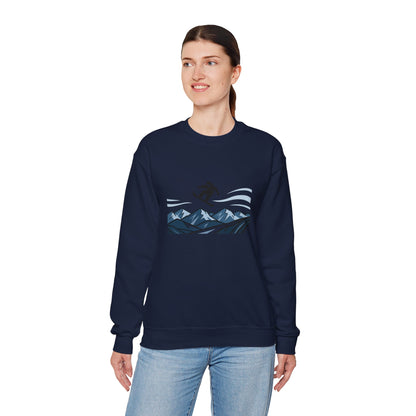 Unisex Heavy Blend™ mw2105 | Snowboard Mountain Sweatshirt – Extreme Winter Sports Crewneck, Cool Snowboarding Gift for Riders