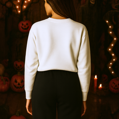 Unisex Heavy Blend™ Halloween Skeleton X-Ray Sweatshirt – Pumpkin Ribcage Design | mw1011