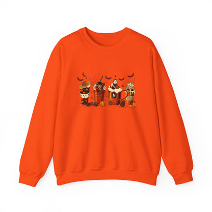 Unisex Heavy Blend™ Halloween Coffee Sweatshirt – Spooky Season Pumpkin Latte Crewneck | mw1012
