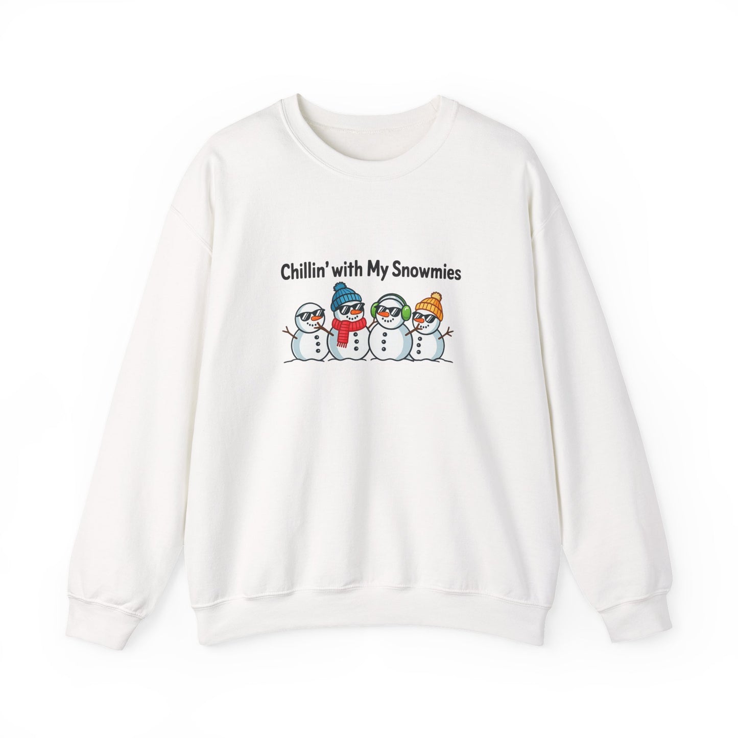 Unisex Heavy Blend™ mw2111 | Chillin’ With My Snowmies Christmas Sweatshirt – Funny Snowman Holiday Crewneck, Cute Winter Xmas Gift