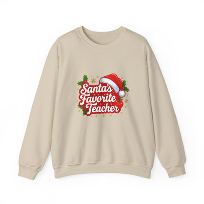 Unisex Heavy Blend™ mw2089 | Santa’s Favorite Teacher Sweatshirt – Cute Christmas Gift for Teachers, Holiday Pullover