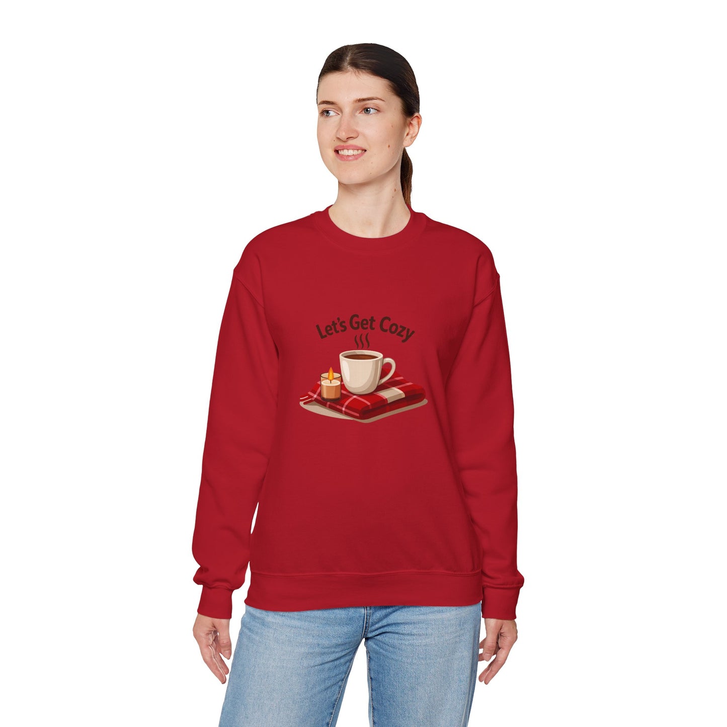 Unisex Heavy Blend™ mw2118 | Let’s Get Cozy Sweatshirt – Warm Winter Coffee Crewneck, Cute Cozy Holiday Gift for Her