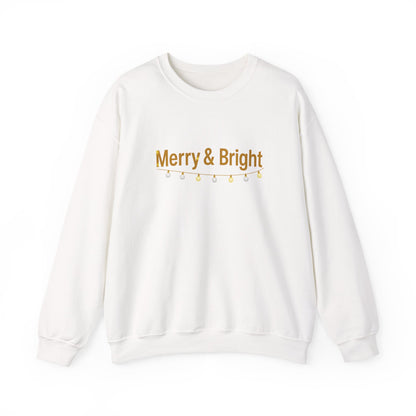 Unisex Heavy Blend™ mw2063 | Merry & Bright Christmas Sweatshirt – Minimalist Holiday Lights Crewneck, Festive Winter Pullover Sweater