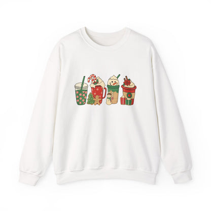 Unisex Heavy Blend™ mw2031 | Christmas Drinks Sweatshirt – Festive Coffee & Hot Cocoa Holiday Crewneck | Cozy Unisex Winter Gift