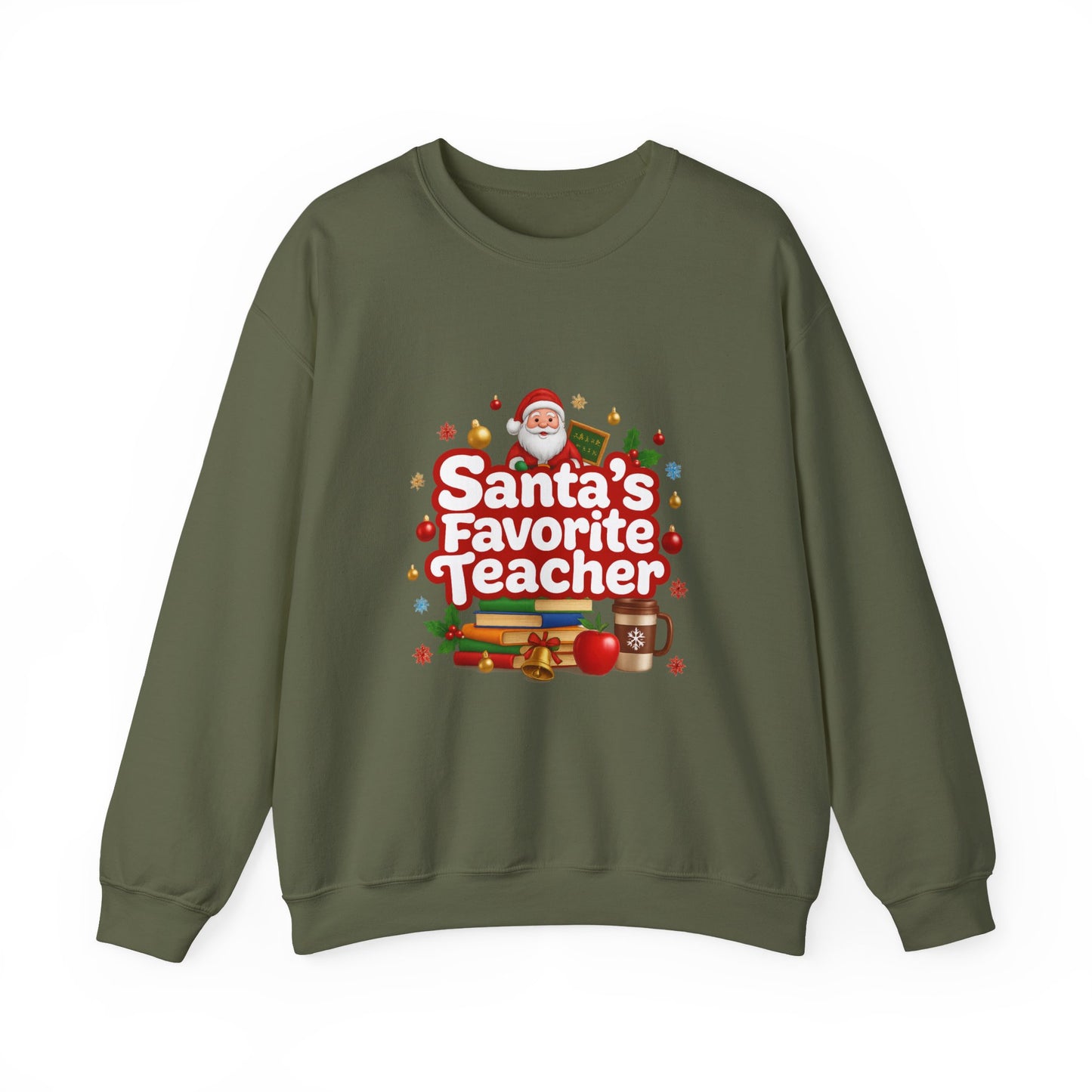 Unisex Heavy Blend™ mw2088 | Santa’s Favorite Teacher Christmas Sweatshirt – Cute Holiday Gift for Teachers, Festive Pullover