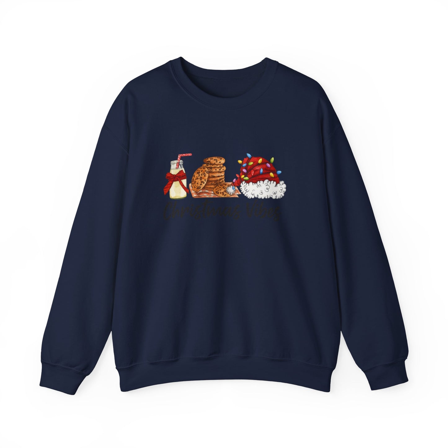 Unisex Heavy Blend™ mw2029 | Christmas Vibes Sweatshirt – Festive Milk & Cookies Holiday Crewneck | Cozy Unisex Winter Gift