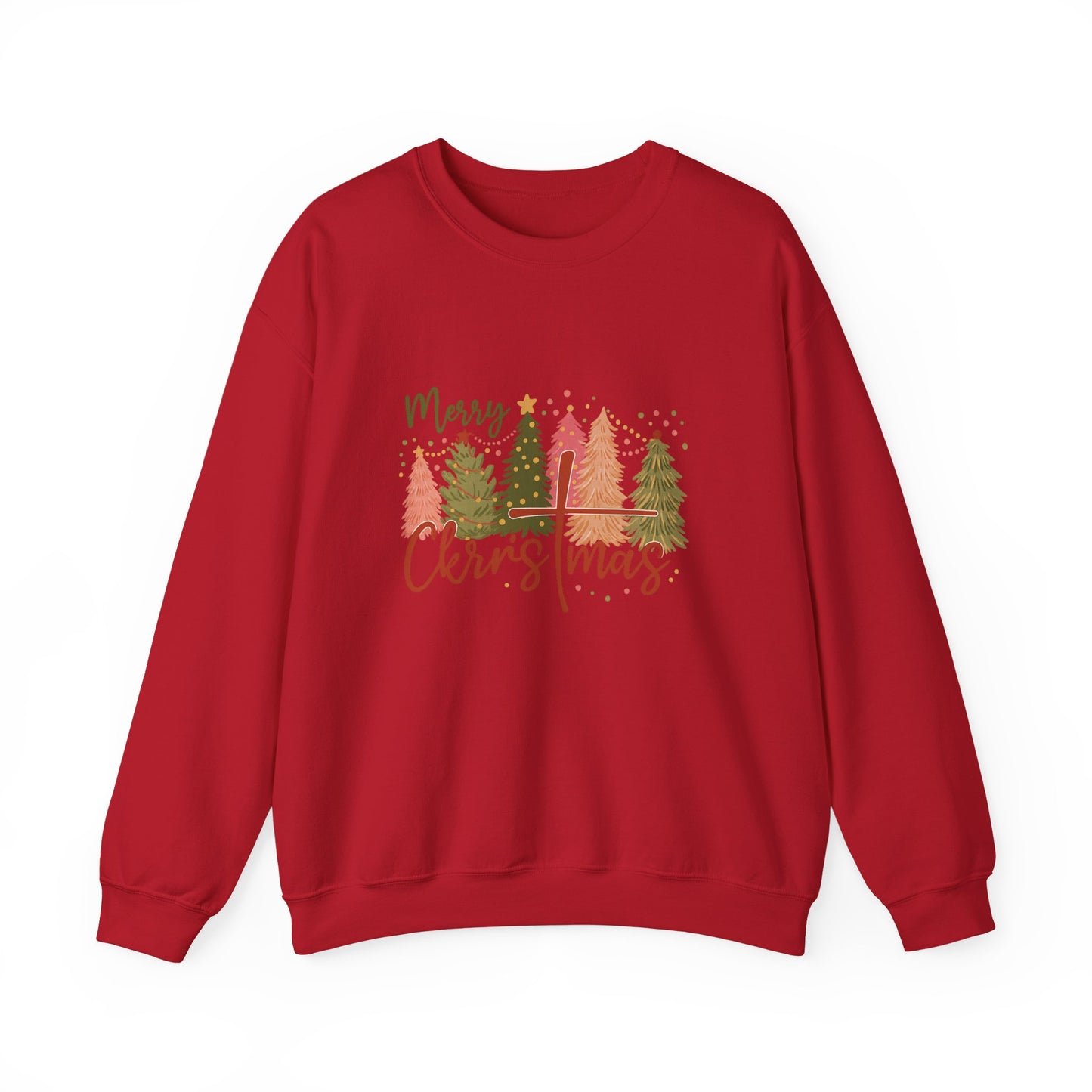 Unisex Heavy Blend™ mw2042 | Merry Christmas Sweatshirt – Faith Cross Holiday Crewneck, Christian Christmas Pullover, Festive Winter Outfit