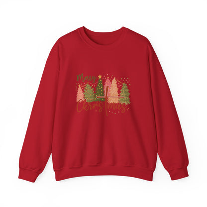 Unisex Heavy Blend™ mw2042 | Merry Christmas Sweatshirt – Faith Cross Holiday Crewneck, Christian Christmas Pullover, Festive Winter Outfit