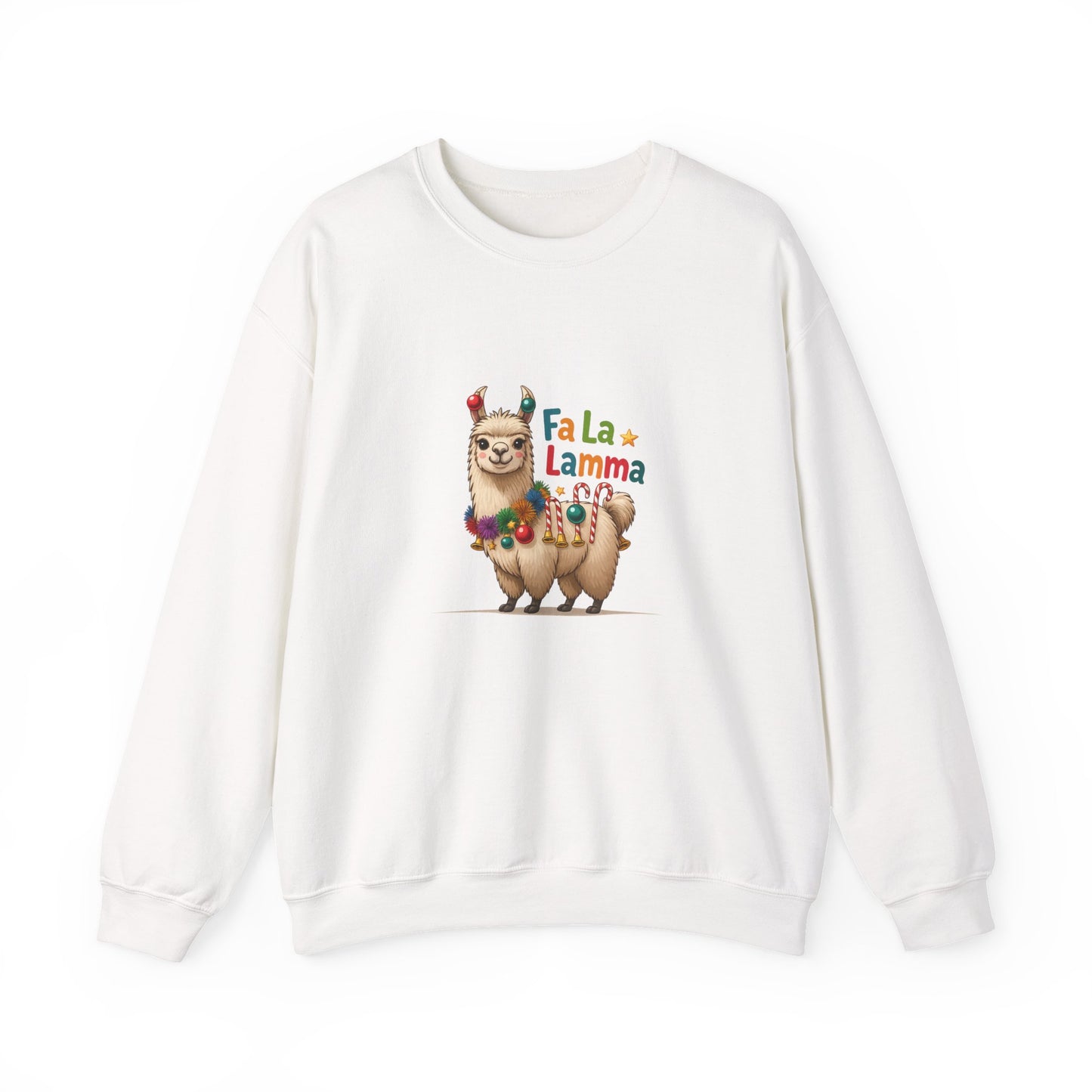 Unisex Heavy Blend™ mw2124 | Fa La La Llama Christmas Sweatshirt – Funny Holiday Llama Crewneck, Cute Festive Xmas Gift