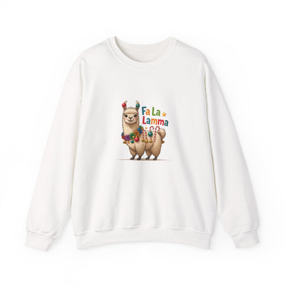 Unisex Heavy Blend™ mw2124 | Fa La La Llama Christmas Sweatshirt – Funny Holiday Llama Crewneck, Cute Festive Xmas Gift