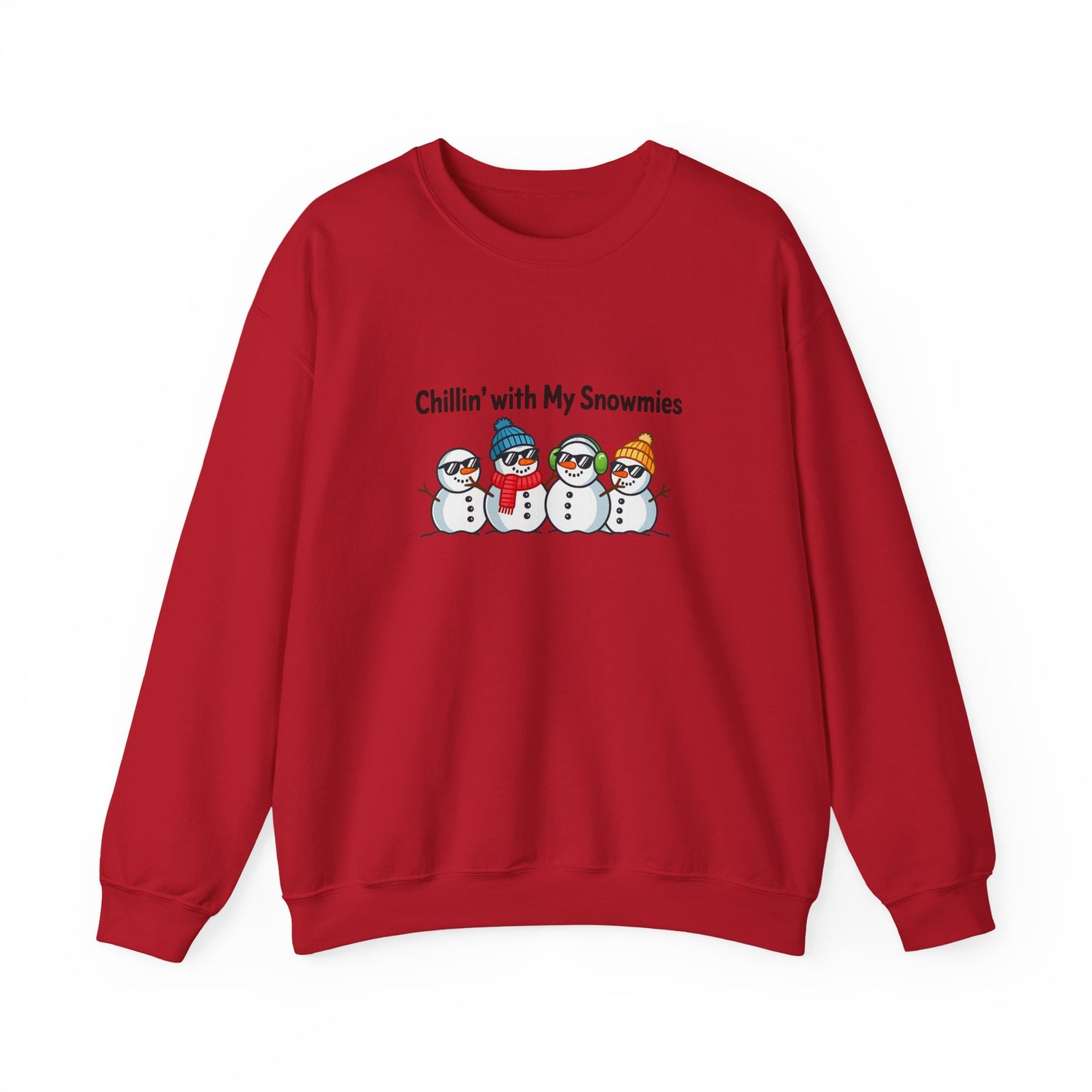 Unisex Heavy Blend™ mw2111 | Chillin’ With My Snowmies Christmas Sweatshirt – Funny Snowman Holiday Crewneck, Cute Winter Xmas Gift