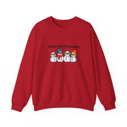 Unisex Heavy Blend™ mw2111 | Chillin’ With My Snowmies Christmas Sweatshirt – Funny Snowman Holiday Crewneck, Cute Winter Xmas Gift