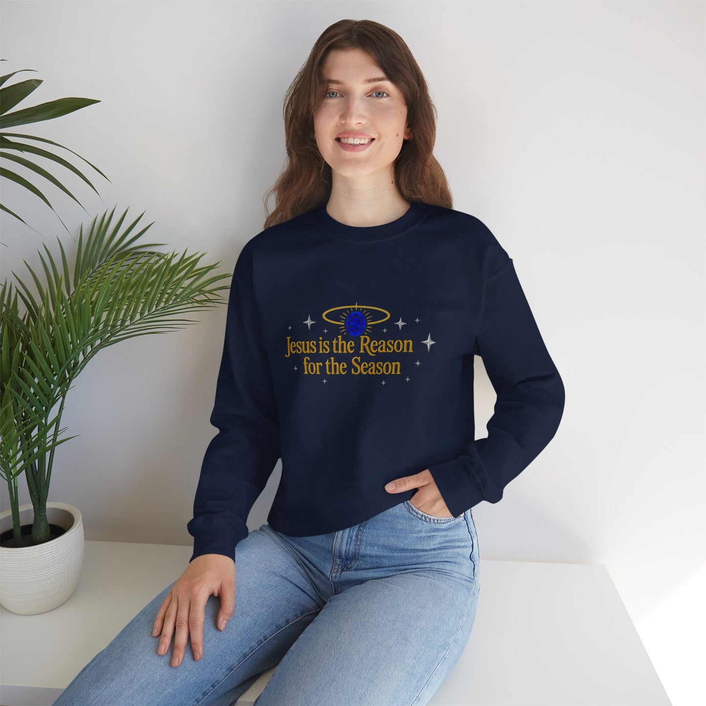 Unisex Heavy Blend™ mw2075 | Jesus Is the Reason for the Season Sweatshirt – Christian Christmas Religious Crewneck, Faith Holiday Pullover
