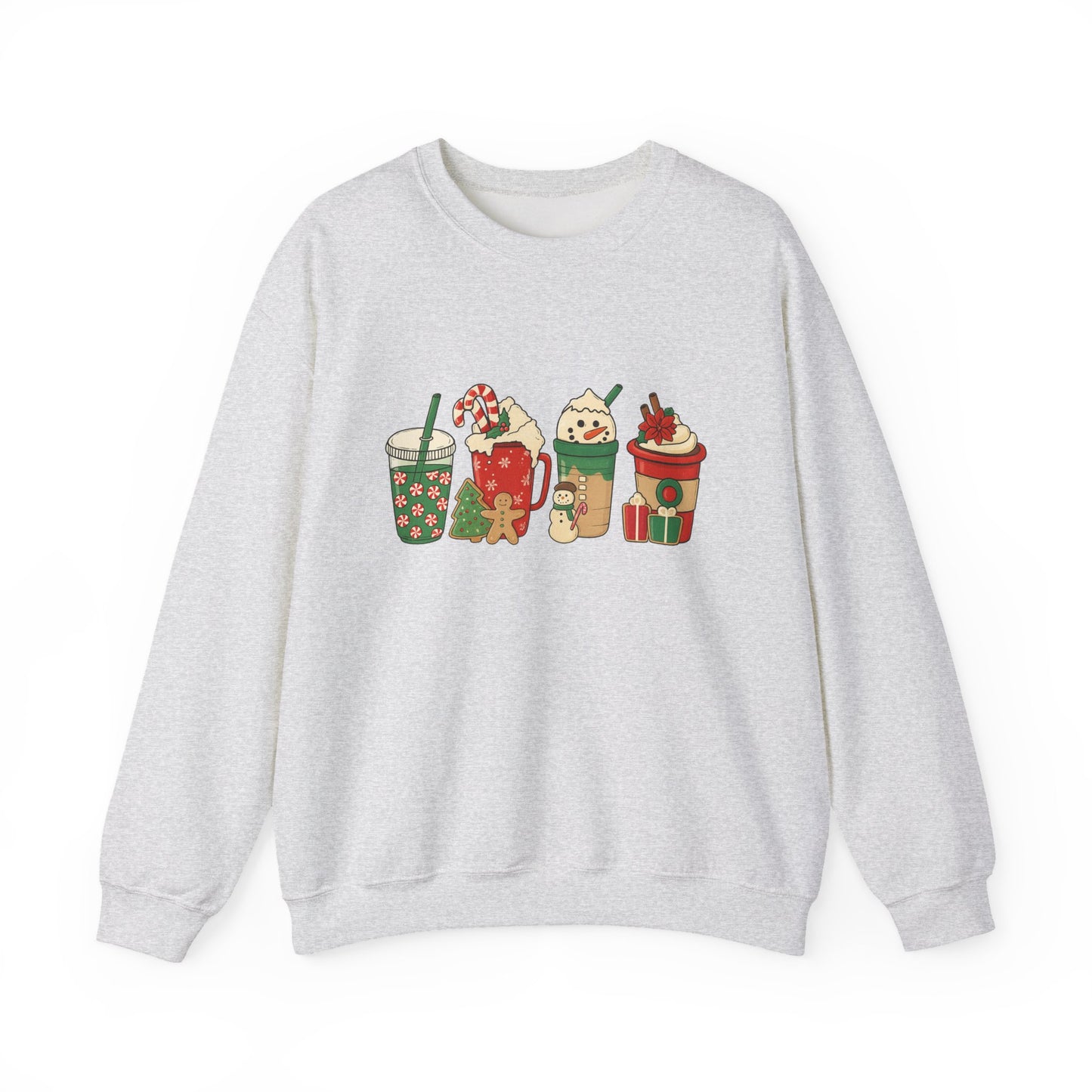 Unisex Heavy Blend™ mw2031 | Christmas Drinks Sweatshirt – Festive Coffee & Hot Cocoa Holiday Crewneck | Cozy Unisex Winter Gift