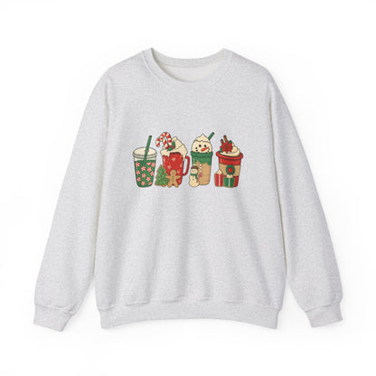 Unisex Heavy Blend™ mw2031 | Christmas Drinks Sweatshirt – Festive Coffee & Hot Cocoa Holiday Crewneck | Cozy Unisex Winter Gift